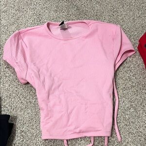 Pink Ribbed Women's Top